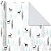 Hallmark Christmas Wrapping Paper Bundle with Cutlines on Reverse (3 Rolls: 80 sq. ft. ttl) Teal and Silver, Elegant Woodland with Deer, Holographic Pinecones
