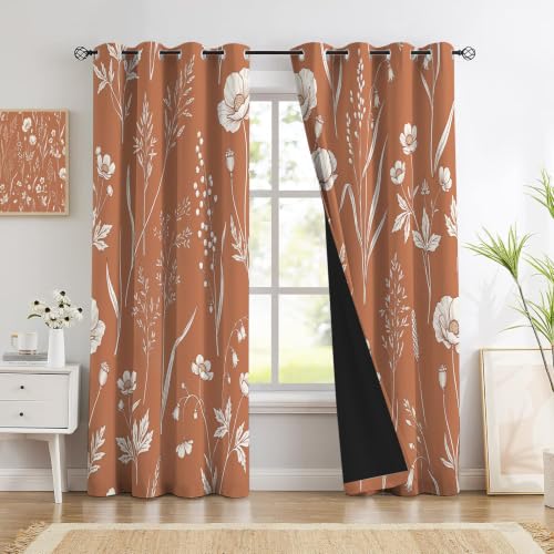 Lot de 2 rideaux et draperies intérieurs à oeillets occultant coquelicots - 2