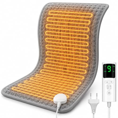 UOHHBOE Heizkissen 75W 60×30 cm – Wärmekissen mit PTC-Schnellheizung, 9 Temperaturstufen,4-stufiger Timer,Überhitzungs- & Abschaltschutz, Maschinenwaschbar – Ideal für Nacken, Schultern & Beine