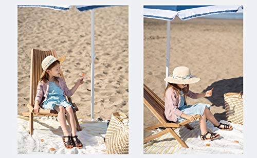 Image of Kolan Toddler Girl Sandals Open Toe Flat Princess Dress Shoes Little Kids