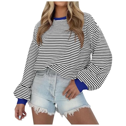 Sweatshirt femme à rayures colorées et manches longues noir taille L