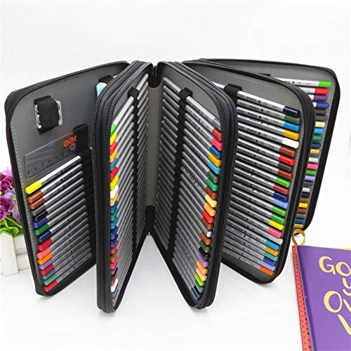 Astuccio per matite viola, astuccio per penne, grande capacità, organizer con doppia cerniera, Colore, 5.0cm*10.5cm*20.5cm, Astuccio
