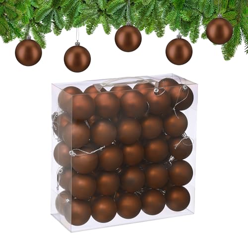 Relaxdays Weihnachtskugeln 50er Set, Weihnachtsdeko, Mattes Design,...