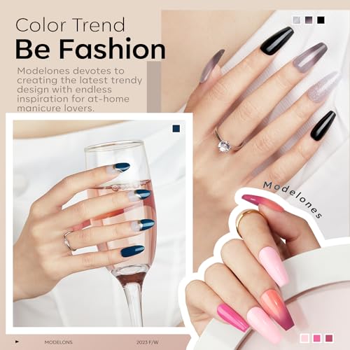 Modelones Dip Powder Nail Kit Starter, 30 Colors Trendy Popular Acrylic Dipping Powder Set with Top/Base Coat Activator for French Art Manicure Salon DIY
