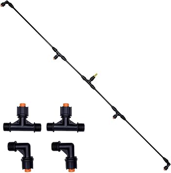 4-Nozzle Poly Boom Wand with 3/8" Brass Fitting Convertible to 2 Nozzles, Lightweight for Garden, Farm Boom Wand 01