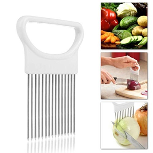 Fheaven Slicer Cutting Aid Holder Guide Slicing Cutter Safe Fork for Tomato Onion Vegetables