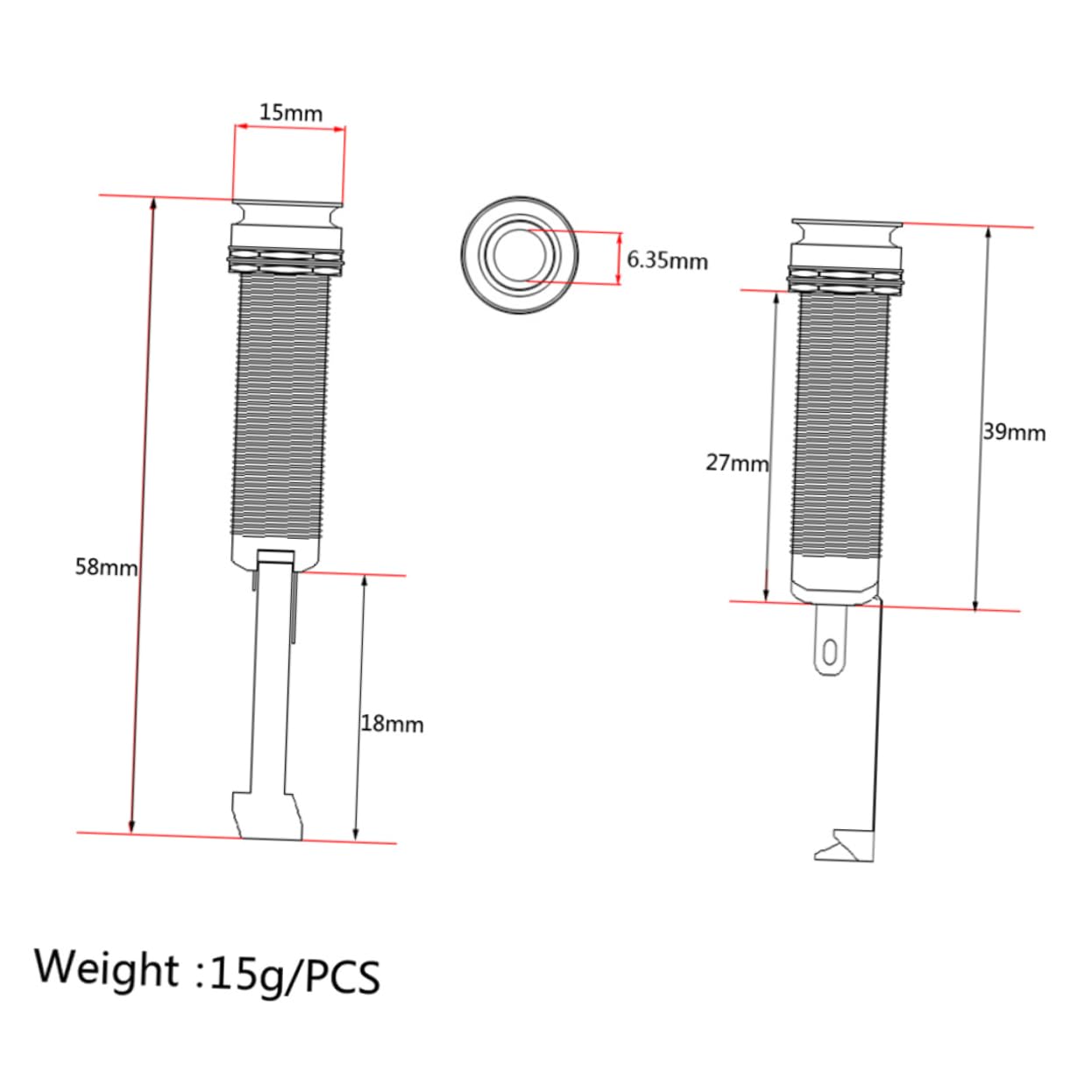 Toddmomy Brass Guitar Bass End Pin Jack Socket Mono or Stereo Applications Gt221