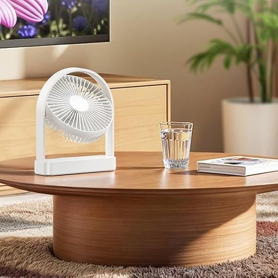 Portable Portable Ultra-thin Desktop/Office/Bedroom fan 2000 mAh White