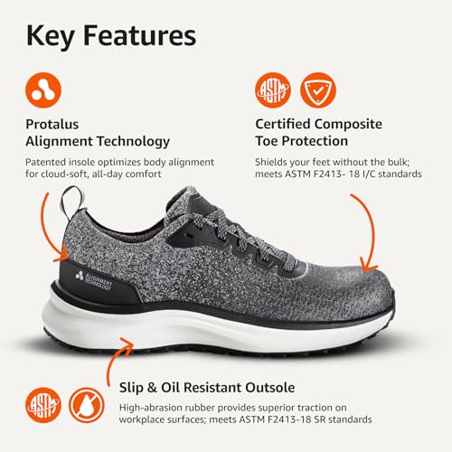 Image of Amazon Basics Unisex Adults' Work Safety Shoes with Protalus Alignment Technology, Composite Toe, Slip Resistant