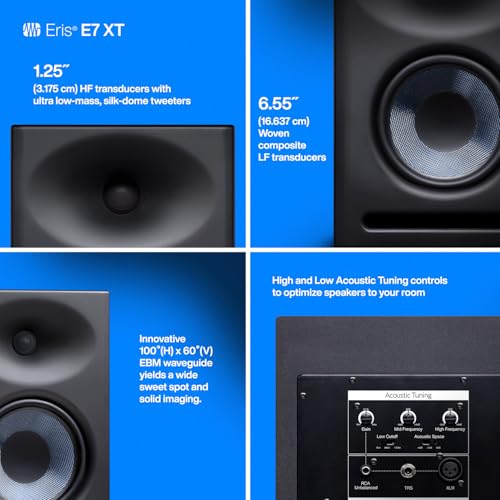presonus eris e7 xt 2-way active studio monitor with ebm waveguide pack of 1