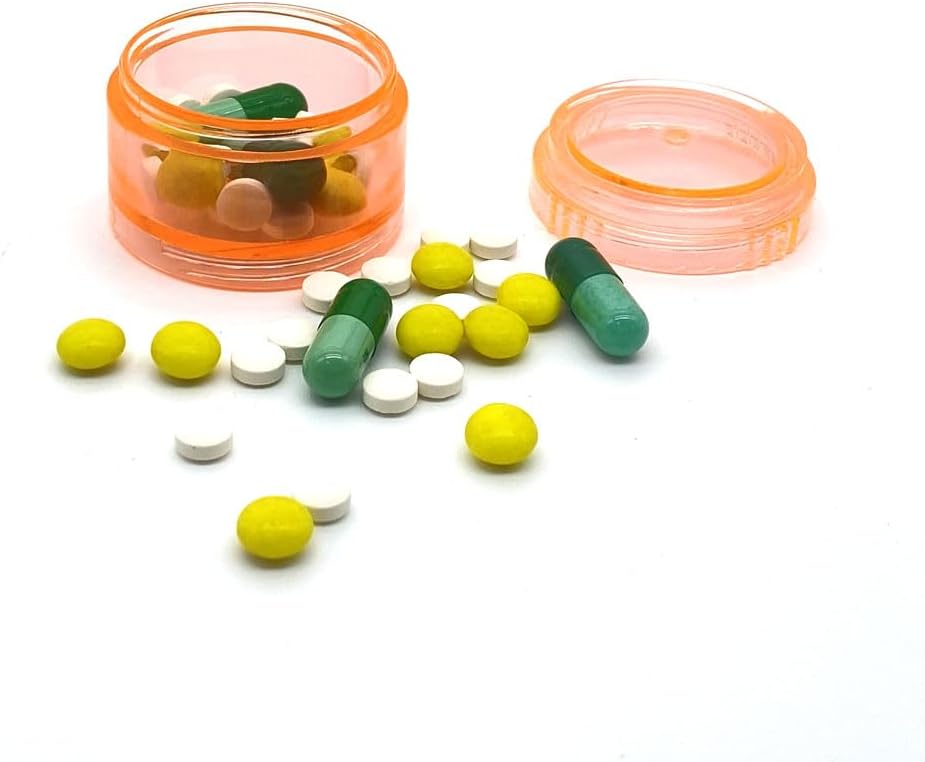 HaiSea 7-Compartment Stackable Pill Organizer, Round Daily Travel Pill Case image 3