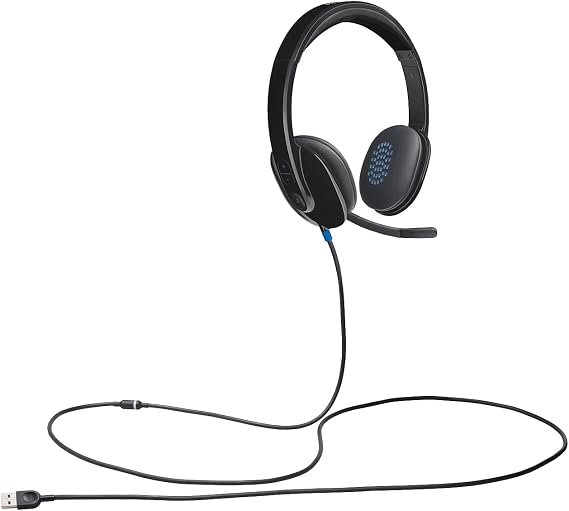 Logitech H540 Computer HD Headset, Over-the-Head, Black (981-000510)