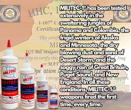 Militec-1 Metal Conditioner & Lubricant, 1oz - Advanced Synthetic Oil for Firearms, Knives, Locks, and Small Mechanical Parts, 1oz