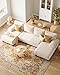 TROMIRY U-Shaped Sectional Couches for Living Room | 112 Inch Modern Sectional Couch | Warm White Chenille Sofa with Double Chaise for Apartment