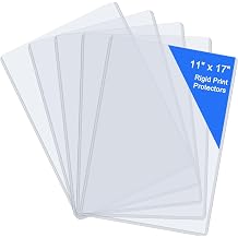 11" x 17" Hard Plastic Sheet Protector Menu Hard Print Protector Clear Certificate Waterproof Protector Paper Sleeve Photo Plastic Sleeve Document Holder Birth Certificate Protector 5 Pack