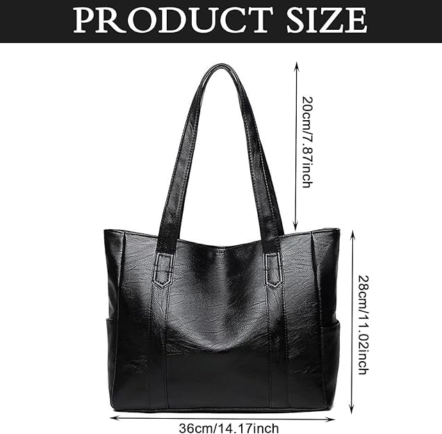 Image of Crossbody Bag for Women, Black Tone Shoulder Handbag for Women, Grain Texture with Inner Padded Pocket Handbag