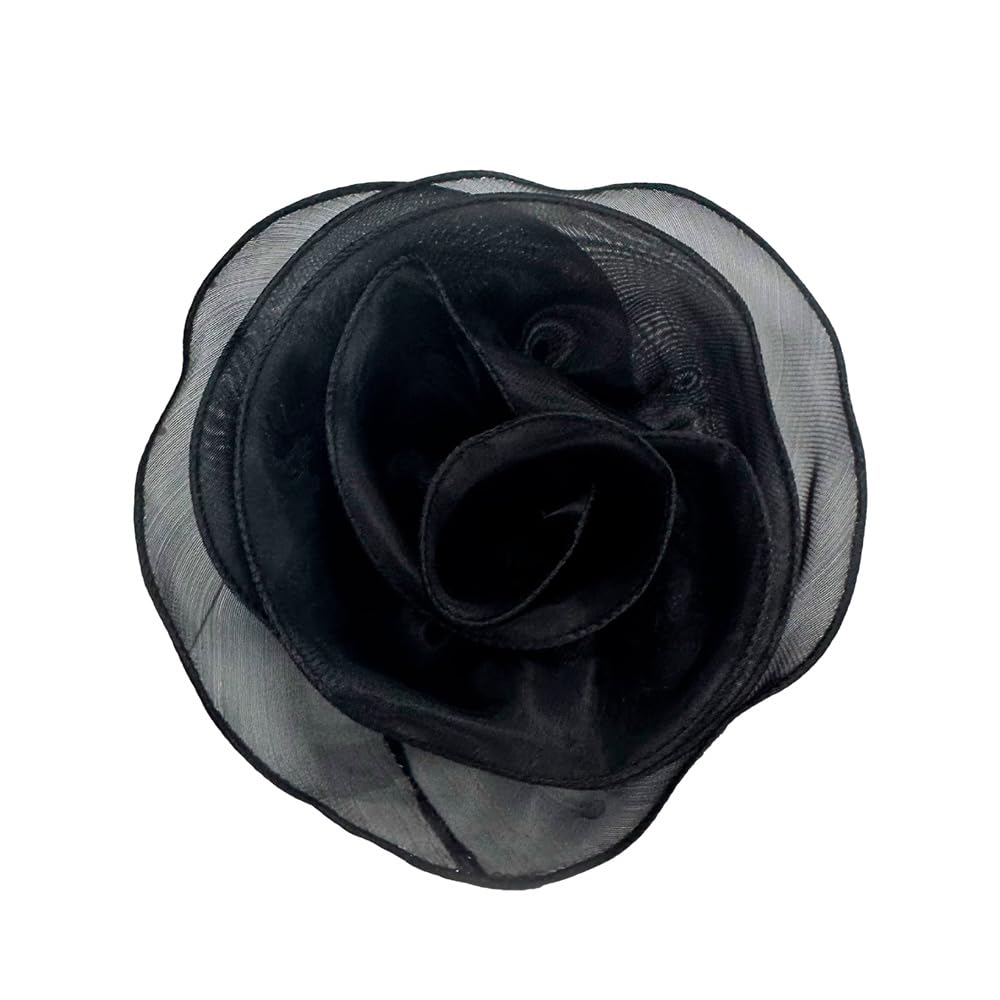 10inch Extra Large Flower Brooch Pin for Women Fashion Dainty Organza Satin Fabric Big Camellia Brooches Lapel Pins Wedding Dance Party Dress Accessories Exaggerated Jewelry Gift