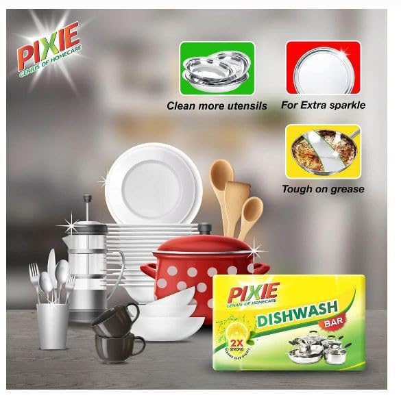 Pixie Dishwash Bar(300 g) (Pack of 5) 1