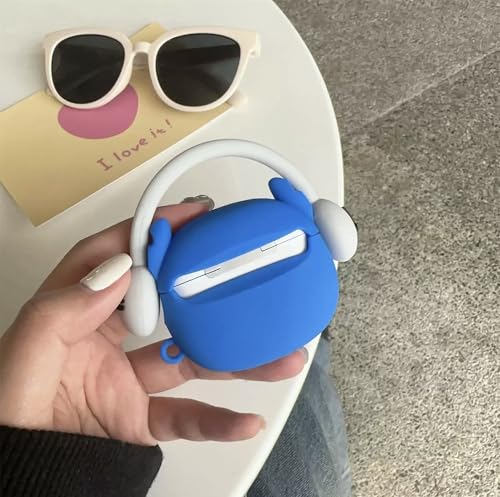Image of FLORICAN 3D Case for Apple Airpods 4 (2024) Cute Design Suitable ONLY for AirPods 4 / AirPods 4 ANC with Shockproof Full Protection (White Cat) (Blue Eyes)