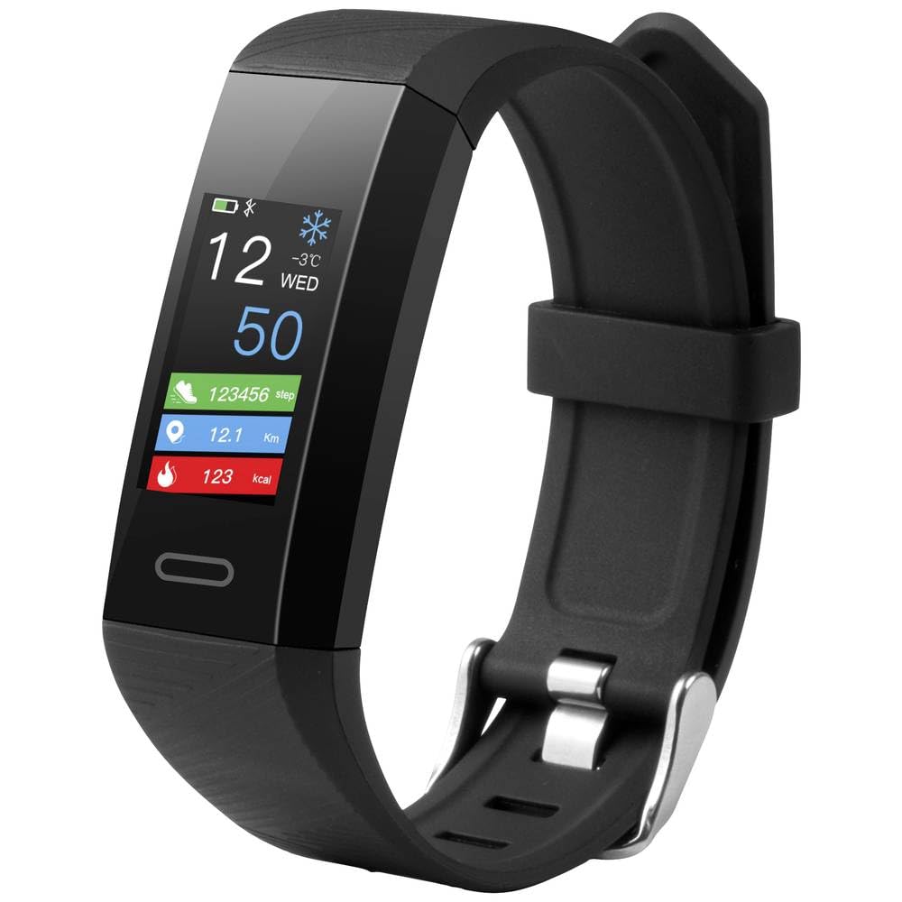 Technaxx Germany Bluetooth Fitness Tracker Exercise Watch Smart Band Activity Tracker with Temperature Heart Rate & Sleep Monitor TX-HR7