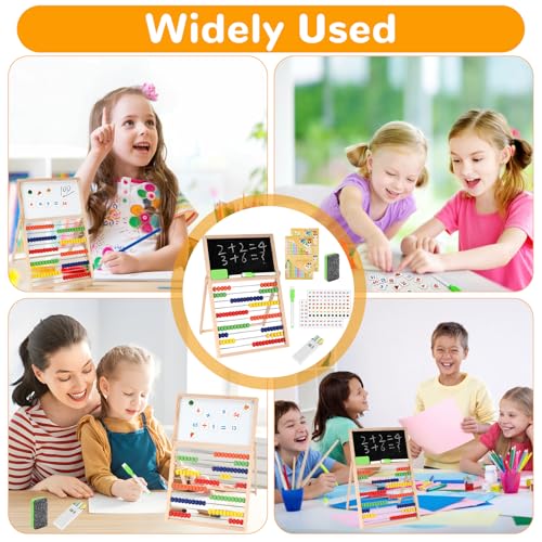 Tapvai Rechenschieber 1. Klasse, Rechenrahmen 100 Mehrfarbigen Perlen mit Magnetaufkleber, Abakus Spielzeug, Abakus Kinder, Abacus Mathe Abakus für Kinder mit 100 Perlen für Die Vorschulerziehung