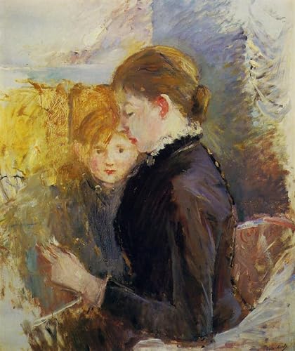 Cuadro clásico de La signorina Reynolds di Berthe Morisot para decorar salón en lienzo 60x90