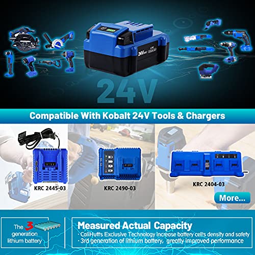 Image of 【Upgrade!】 2Pack 6.0Ah Replace Battery for Kobalt 24V Battery Max KB624-03 KB524-03 KB424-03 KB224-03 KB124-03 Lithium Ion Cordless Tools High Capacity Battery[Can't FIT Snow Joe &Sun Joe &Chain Saw]