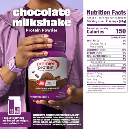 Premier Protein 30g High Protein Powder, 100% Whey, Chocolate, 17 Servings - 4