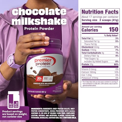 Image of Premier Protein Powder, Chocolate, 100% Whey, 30g High Protein, 17 Servings