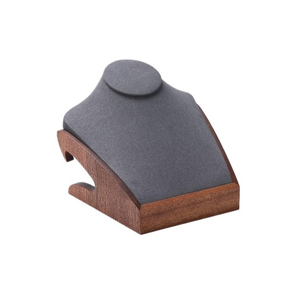 Zeng25liangOu-12 jewellery stand Wooden Necklace Display Stand Pendant Jewelry Stand Counter Jewelry Display Props Wooden Base for Display and Storage(Gris)