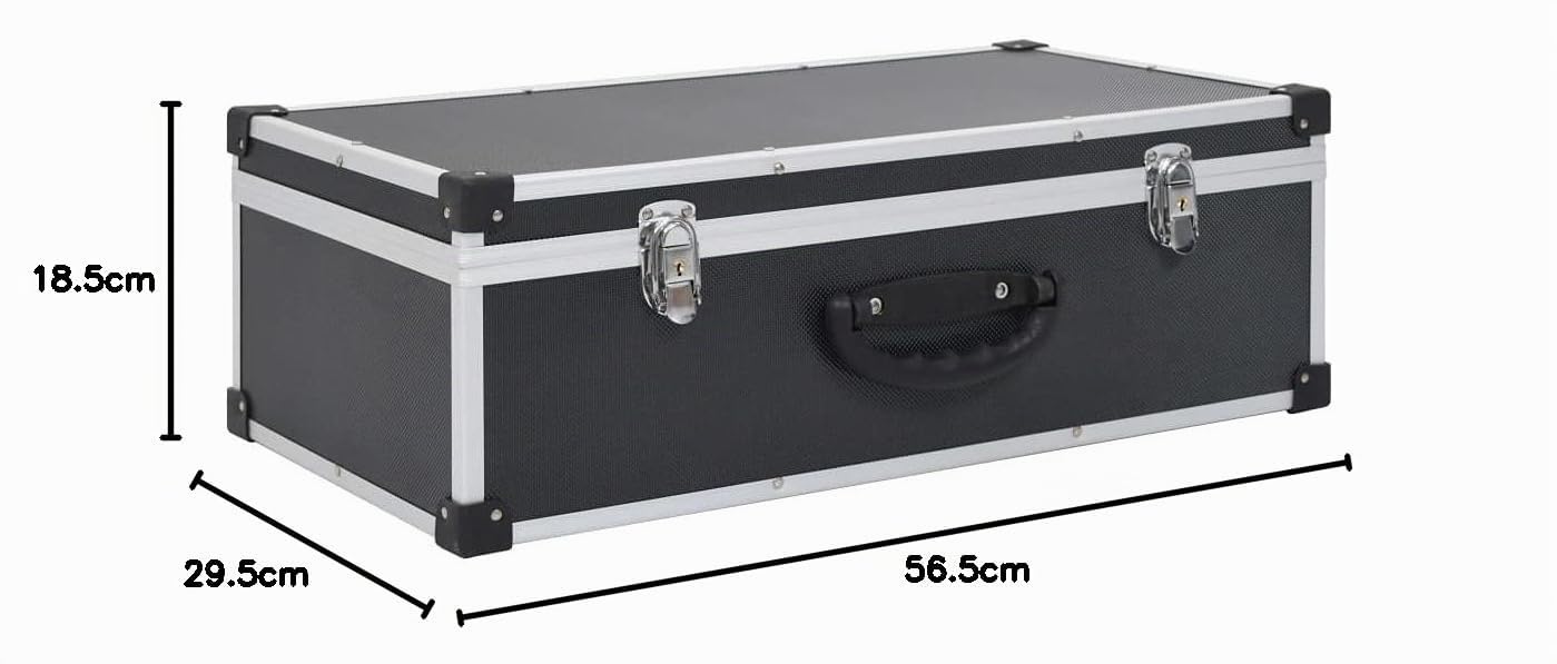 vidaXL CD Koffer für 80 CDs mit 2 Schlüsseln DJ Case Box Alukoffer Aufbewahrungsbox Transportbox Sortimentskoffer Aluminium ABS Schwarz DVD