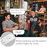 10A Smart WiFi Wireless Light Switch,Wi-Fi Light Switch Compatible with Alexa & Google Home & SmartThings,No Hub Required Support DIY Module - Image 5