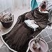 Terrania Sherpa Blanket with Sleeves for Women and Men, Super Soft Mink Fleece Wearable Adult Comfy Throw Robe TV Blanket 72" x 55" | Catalonia Series Brown