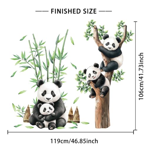 Vinilos Decorativos de Pared Panda 2 Hojas 39x118 cm miniatura 3