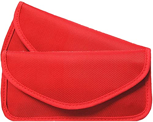 Image of Faraday Bag for Phones (2 Pack, Large) - RFID Blocking Pouch Cage Case, Key Fob Protector, Signal Blocking for Cell Phone Privacy Protection, Car Key FOB, RFID Card Protector (Red)