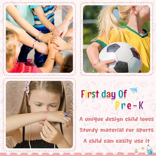 Image of Back to School Supplies, First Day of Kindergarten Bracelet, Back to School Bracelet Mommy and Me, Prek Matching Wish Bracelets Set, Adjustable Bracelet for Boys Girls Gifts Stuff Bulk