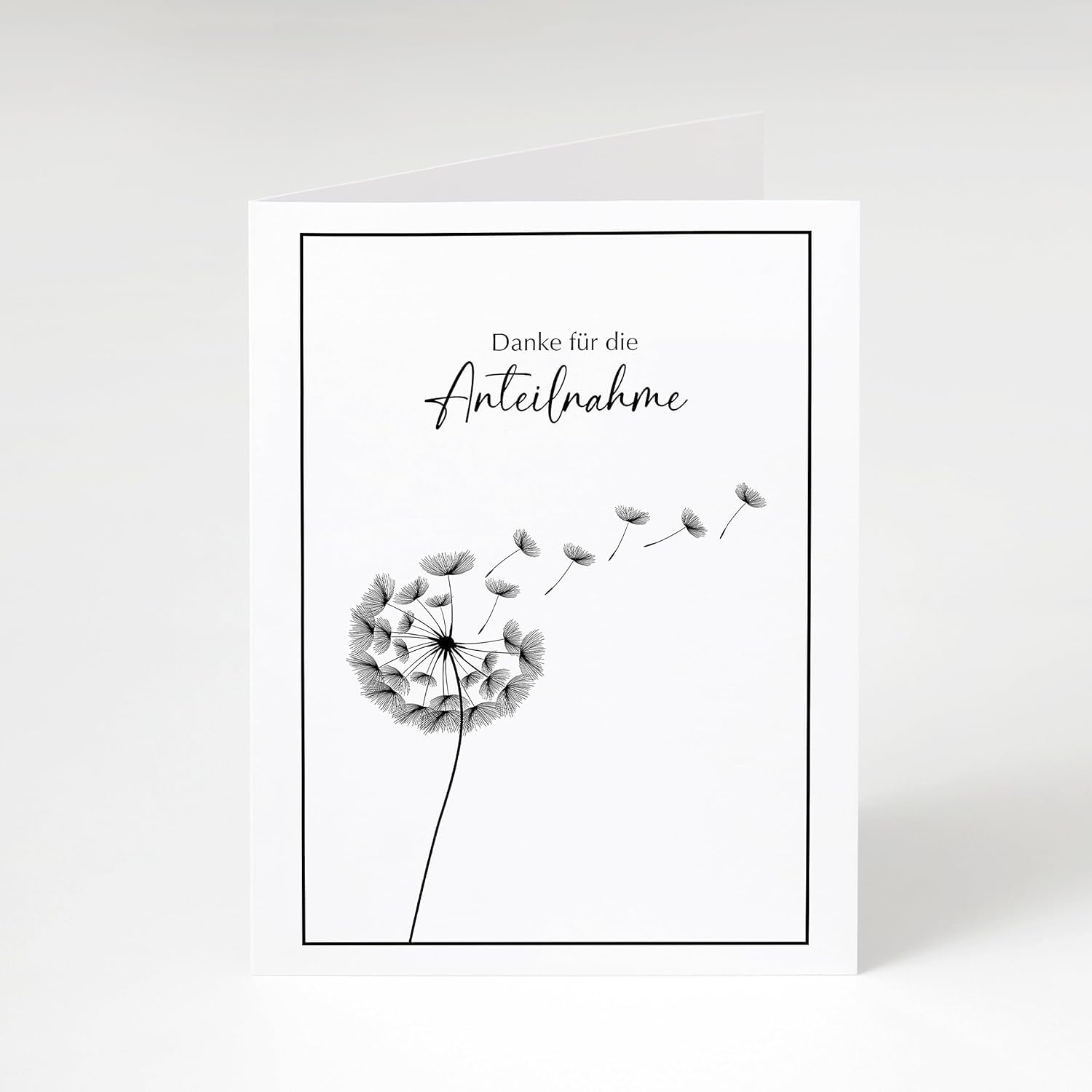 Trauer Danksagungskarten Set – 10 Karten DIN A6 Mit Umschlägen, Motiv Pusteblume