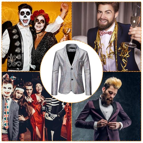 Outfits de Halloween con chaqueta para cena de gala y trajes de lentejuelas de hombre 3