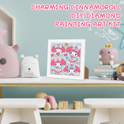 Image of PATPAT Diamond Painting Kit 7 Inch Wooden Frame for Kids | Hands-On Craft Activity, Focused Creative Time, Wooden Frame Display for Beginners