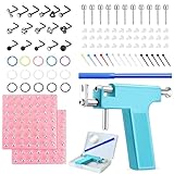 JOYTOYOU 567PCS Reusable Body Piercing Gun Tool Set Professional Ear Nose Lip Piercing Machines with Piercing Studs Retainers Earrings for Home and Salon Use Colorful