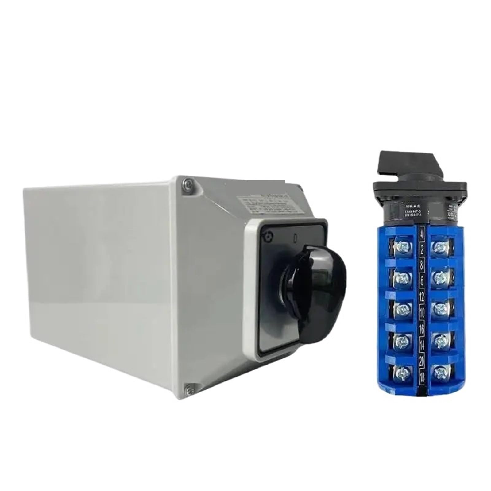 1 Uds LW26-63/5M interruptor de cámara de cambio 63A 5 polos eléctrico Selector giratorio de 3 posiciones con caja de cubierta protectora(01)