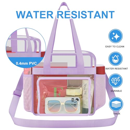 Image of Busiuw Clear Bag for Stadium Events, Stadium Approved 12x12x6 Clear Tote Bag for Sport Fan, Work Concert Travel