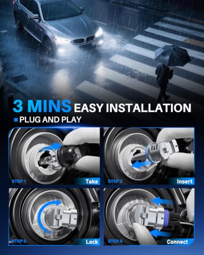 Image of AUTOONE 881 LED Fog Light Bulbs, 6500K Cool White, 600% Brightness, 881 889 898 886 896 894 Fog Lamps Replacement for Cars, Plug and Play (Pack of 2)