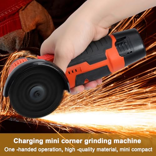 Cordless Mini Angle Grinder Tool with Battery and Charger, 550W Wireless Electric Grinder with 2x1500mAh Battery, Ceramic Tile Cutter and Metal Saw, 76mm Circular Disc Power Tool (Red 2) - Image 6