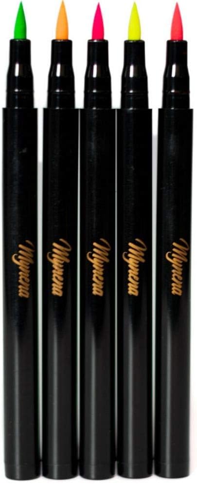 Neon Liquid Eyeliner Gel Pen Set of 5 Bright Colors Long Lasting Waterproof Smudge-proof