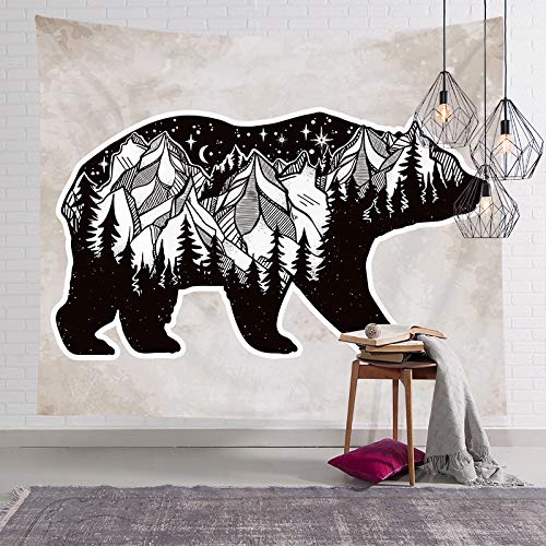 Duftgu Bear Tapestry Wildness Outdoor Wall Hanging Tapestry Wall Art For Home Bedroom Living Room Dorm Decor 51X60 Inches #TOP3