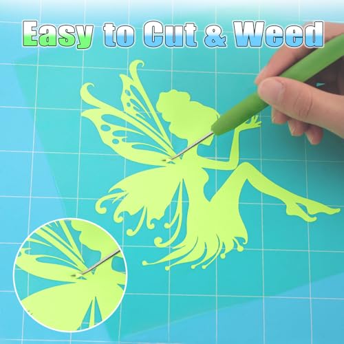Image of HTVVETUR Glow in The Dark HTV Heat Transfer Vinyl Roll 12 Inch by 20 Feet Iron on DIY for T-Shirt PU Stretch Elastic HTV Vinyl (Dark in Glow Green, 20FT)