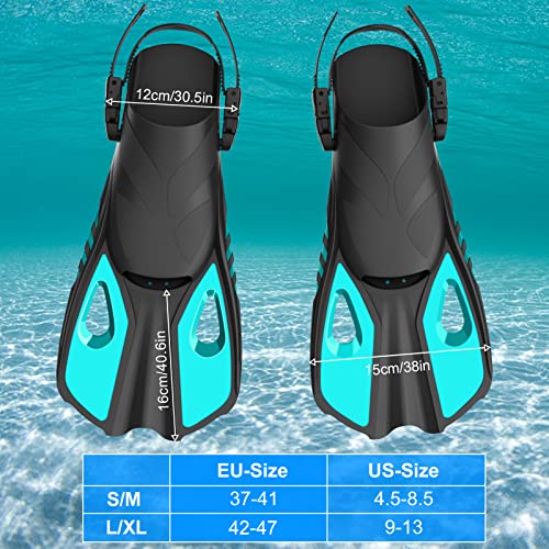 Foto von SANOTO Schwimmflossen Flossen Erwachsene, Taucherflossen Schwimmflossen Herren Damen Kurzflossen Tauchflossen Kurz Schnorcheln Schnorchelflossen Schwimmen Verstellbar - S/M 37-41