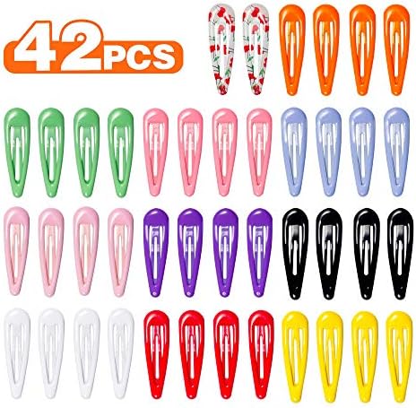 42PCS Premium Snap Hair Clips, 2 Inch Kids Barrettes Metal Non Slip Hair Bow Clips for Girls Toddlers Hair Accessories