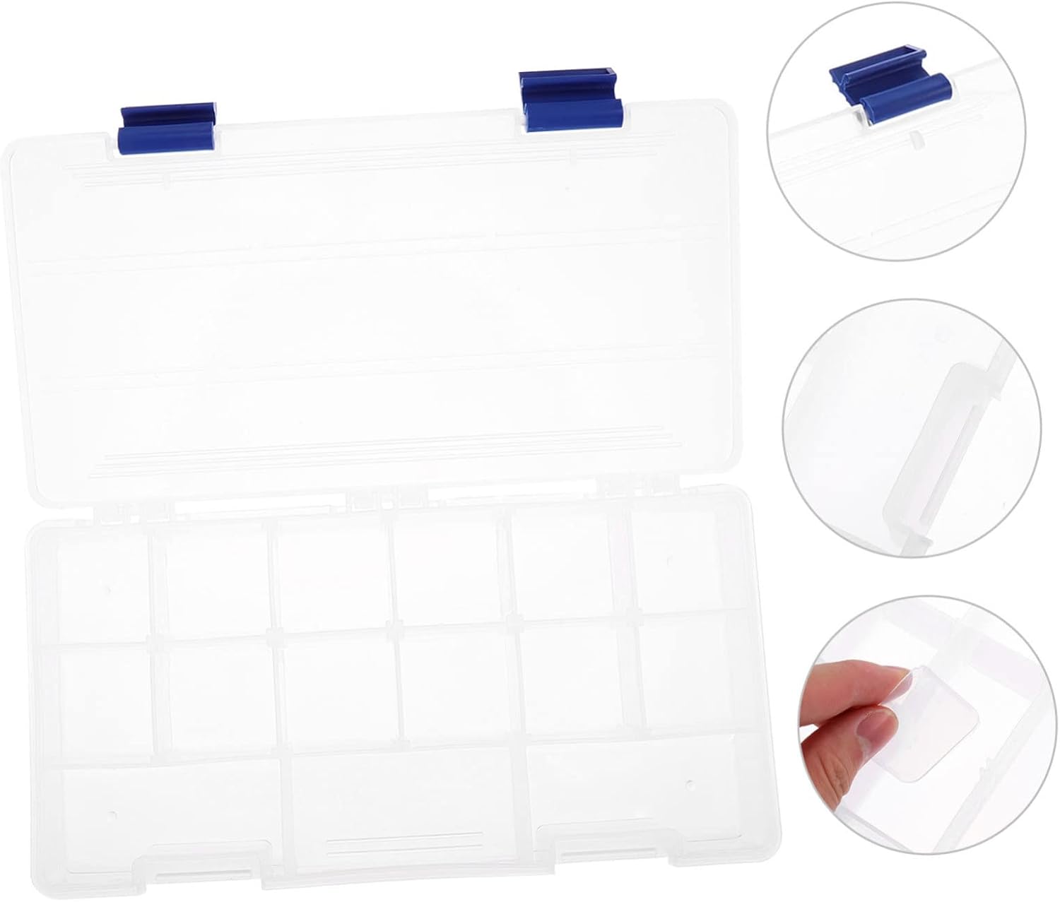 POPETPOP 15grid Fishing Bait Box Removable Baffle Storage Case for Hooks Portable Plastic Tackle Organizer for Anglers Efficient Fishing Gear and Lure Storage